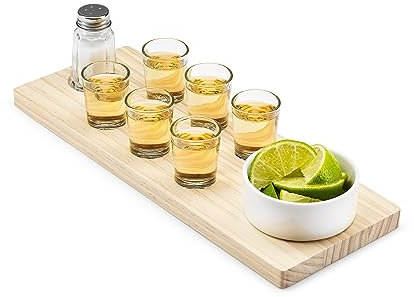 #winning Connoisseur Creations Service complet avec verres et planche à tequila Slammers
