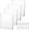 ZOFUN 4 Pcs A4 Wall Mounted Leaflet Holders, Clear Flat Wall Mounted Document Holders with 8 Pcs Screws & Expansion Tubes, Acrylic Wall Mounted Magazine Racks for Restaurant Menu Office Files Magazine