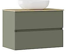 Baikal Conjunto de Mueble de baño Natura, Incluye Lavabo. Mueble Suspendido en Pared con Lavabo cerámico. Varios Acabados y Medidas. Mueble MONTADO.