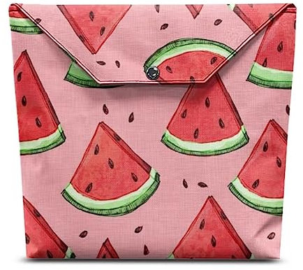 Jeiento Buchhülle Cartoon Wassermelone Buchhüllen Bibel Tragetasche mit Reißverschluss Aufbewahrungstasche für Schüler Teenager Erwachsene Lehrer Schüler