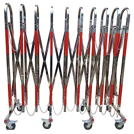 Flexibles Ausziehbares Zauntor Einziehbarer Zaun Barrikade Für Den Außenbereich, Scherentor Mit Rollen, Klappbarer Sicherheitstor Edelstahlzaun – Mobile Barrikade, Einfahrtszaun (Size : 1.1x5m)