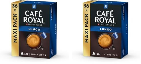 Café Royal Lungo – Capsules de café compatibles Nespresso, 100% Arabica, torréfaction moyenne, intensité 5/12, 36 capsules