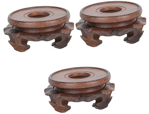 Warmhm 3stücke Runder Holzständer Für Pflanzen Und Dekoration Stabiler Blumtopf- Aus Hochwertigem Holz Für Kreative Arrangements Im Wohnzimmer Und Esszimmer Für Kunsthandwerk Und