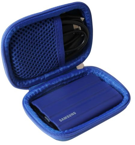 adada Hard Travel Case for Samsung T7 Shield 2TB / 1TB / 4TB, Portable SSD, USB 3.2 Gen2 External Solid State Drive (Blue, Case for 1 Hard Drives)