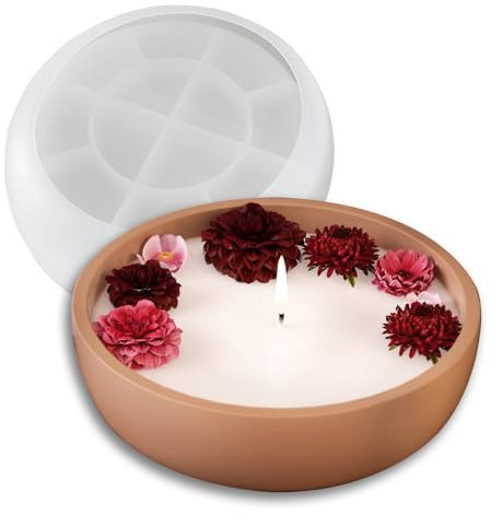 Wehous Large Bowl Resin Mold, 8.2'' Round Bowl Silicone Molds for Resin Concrete Cement, Big Container Storage Mold Candle Jewelry Holder Mould Makeup Organizer Succulent Pot Art Crafts Gift