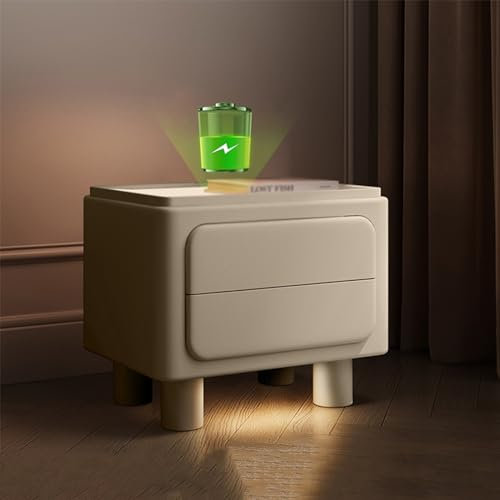 Bedside Table with Drawers Tall Small Bedside Tables for Small Spaces with Sensor Light, Bedroom Furniture Modern with 5 Colors for Bedroom Living Room (Color : C)