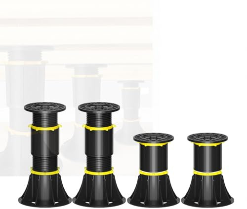 COOLOUS Höhenverstellbare Bettstützbeine, 21,6–33 cm, 4-teiliges Set für Bettrahmen, Mittelverstärkung, Ersatzlattenstütze für verbesserte Stabilität