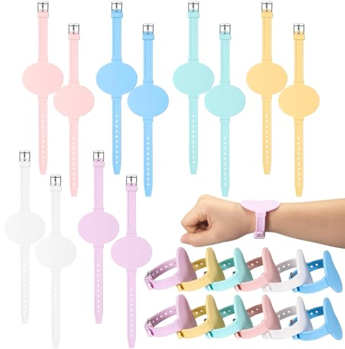 Skyygemm 12 Pcs Silicone Reminder Bracelet in Watch Shape Reusable Wearable Wrist Notepad Writable Waterproof Erasable Wristband for Nurses Memo Watchband Wrist Strap Study