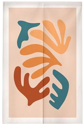 Türvorhang Orange Brown Coral Türvorhang Insektenschutz Polyester Raumteiler Vorhang mit Teleskopstange Vorhang Kurz Küchenvorhang Fliegenvorhang Terrassentür Waschbar Tür Vorhang 65x90cm