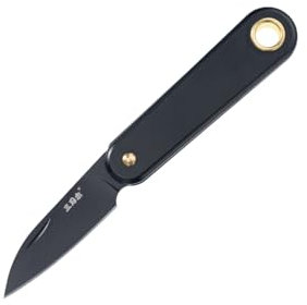 Sanrenmu Taschenmesser für EDC, 4.17 Klappmesser mit 12C27 Stahlklinge Kleines Gebrauchsmesser 325S (Vollschwarz)