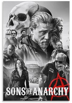 AEARSDP Filmposter Sons of Anarchy, klassisch, alte Filmkomödie, Atmosphäre, Horrorkunst-Poster, Dekoration, 30 x 45 cm, ungerahmter Stil
