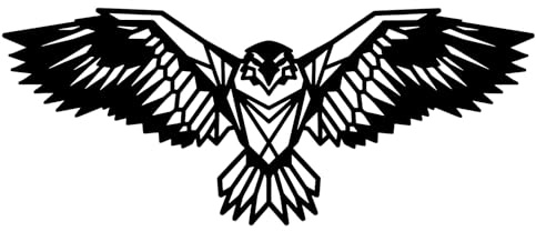AREDE Metall Wanddekoration Adler im Flug Abstrakte Metallwandkunst für Schlafzimmer, Badezimmer, Wohnzimmer, Zuhause | 99 x 40 cm | Dekoration aus Aluminium verbund | Schwarz