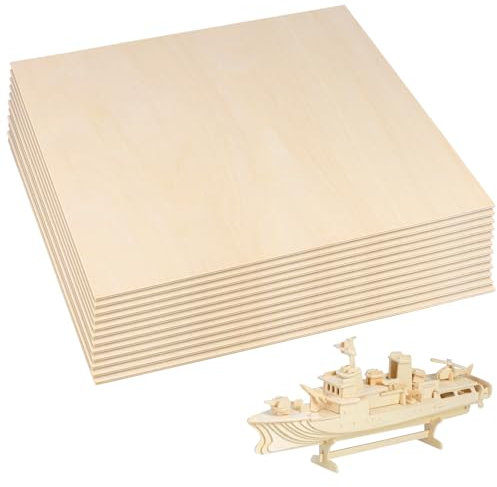 FUNSUEI 12 placas cuadradas de madera contrachapada de 300 x 300 x 3 mm, madera contrachapada de 30 x 30 x 0,3 cm, para manualidades, decoración