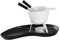 Baoblaze Chocolate Fondue Pot Cheese Serving Fondue Cookware Chocolate Melting Pot Ceramic Fondue Mug for Gifts Birthday Dinner Party, with Tray