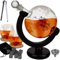 Whisky-Set Globus Whisky-Karaffe Whisky-Gläser Stein-Eiswürfel 900 ml