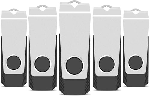 TEWENE USB Memory Stick 32GB USB Stick 2.0 Flash Drive 5-Pack | USB 2.0, rotating casing, portable, widely compatible