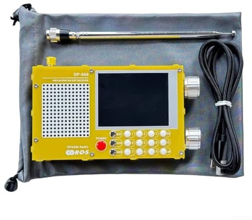 HEBEOT TEF6686 High Sensitivity Radio Full Band FM AM FM Shortwave Radio RDS(yellow)