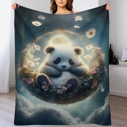 Baby Panda Decke Decke Dicke Kuscheldecke Mit 3D Muster Fleece Warm & Weich Flauschige Flannel Decke, Vier Jahreszeiten Bett Sofadecke 55x70