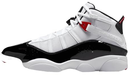 Jordan 6 Ringe (Weiß/Schwarz-Varsity Red), Weiß/Schwarz/Varsity Red, 45.5 EU