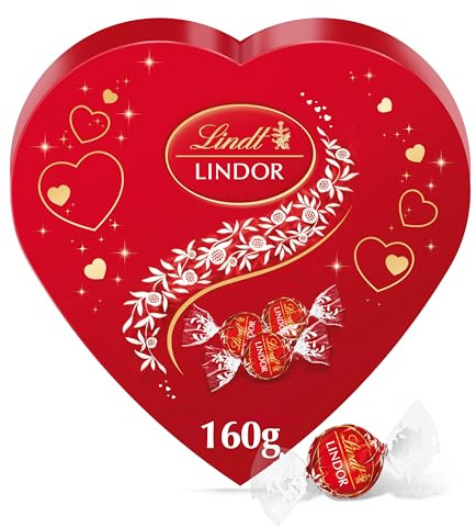 Lindt Boîte Cœur LINDOR Chocolat Lait 160g | Chocolat Lait • Fondant • À partager • Savoir-faire Lindt.