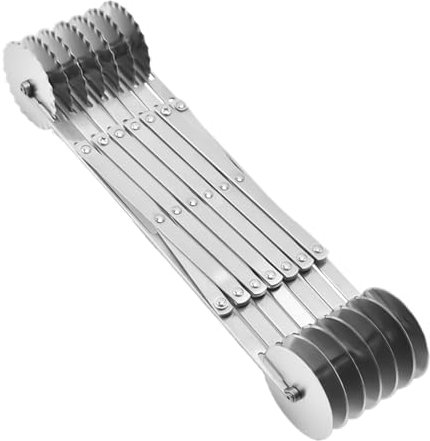 Ausziehbar Teig Cutter, Teigschneider Edelstahl 3/5/7 Rädern Justierbar Kuchenteiler Teigrad Blechkuchen Teigschneider Pizzaschneider Aus Edelstahl, Skalierbarer Teiler Für Ravioli, Lasagne, Waffeln