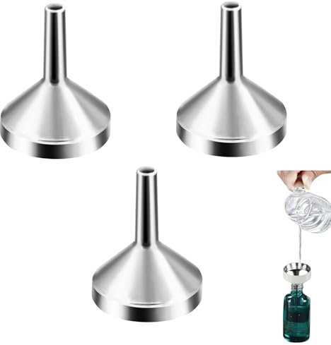 3PCS Small Funnels for Filling Bottles - Mini Metal Funnels for Kitchen, Essential Oil, Perfume, & Liquid Transfer, Durable & Easy to Clean