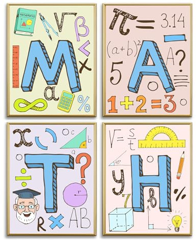 AUNMER Mathematik-Poster für Kinder, Mathematikunterricht für Lehrer, unverzichtbare Klassenzimmer-Schilder, Grundschul- und Mathematikunterricht (4)