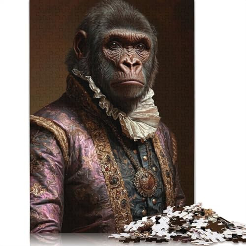 The Majestic Gorilla Jigsaw Puzzles Puzzles for Adults Kids. 1000 Piece Great Gifts Challenge Toy Educational Game Home Decoration for Educational Games Gifts 1000pcs (40x28cm)