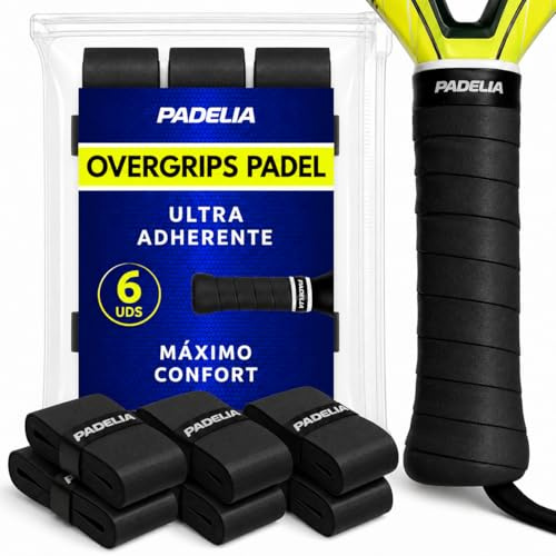 Grip Padel Ultra Adherente Overgrips Antideslizantes Absorbentes al Sudor | Máximo Agarre en Empuñadura Pala Grips Resistentes para Mango de Raqueta Cinta Accesorios - Pack 6 Overgrip en varios colores