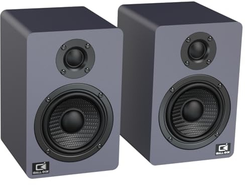 IBALL·BOX H2 Bookshelf Speakers, 60W Stereo, Record Player/Computers Speakers, DSP, Carbon-Fiber Woofer, Silk Tweeter, Optical/USB-C/AUX, Bluetooth 5.3, Slate Blue