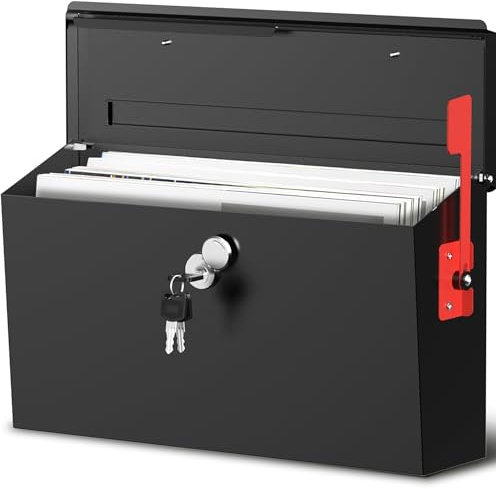 Large Wall Mount Mailbox for Outside, Locking Mailbox