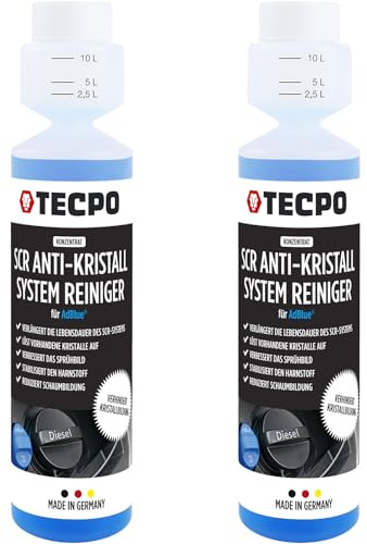 TECPO SCR Anti-Kristall Konzentrat Additiv 2X 250 ml hochwirksamer Harnstofflösung Konzentration Zusatz Harnstofflösung passend für AdBlue® verhindert Kristallbildung im SCR-System