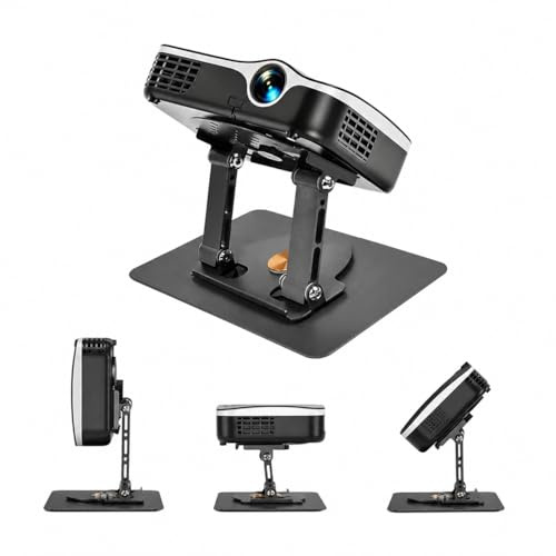 BXUUXA Faltbare Beamer Halterung Projektorständer 360° Drehbar Klappbare Projektorhalterung Desktop mit 1/4 Zoll Gewinde bis 10 kg Tragkraft Beamerständer für Heimkino Büro & Spielzimmer(Schwarz)
