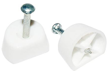 HKB ® 16 Stück Bodenträger mit Stahl-Stift, ø = 7mm, 12mm hoch, Kunststoff weiß, Hersteller Hettich, Artikel-Nr. 9115322