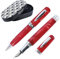 ONLINE 44018 Schreib-Set Bohemian Art Red I Schreibgeräte aus Kunstharz und Acryl I hochwertiger Füller mit Iridiumfeder M (medium) und Kugelschreiber inkl. Mine Schwarz I in edler Retro Geschenkbox