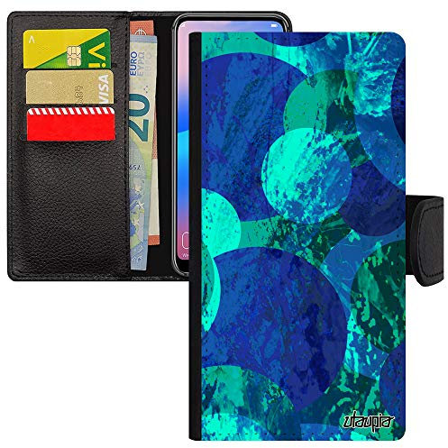 utaupia Coque pour Honor 8 Cuir Rabat Portefeuille Peinture Abstrait Pas Cher Texture Portable Art magnetique Bleu coloré Telephone Design Courbe
