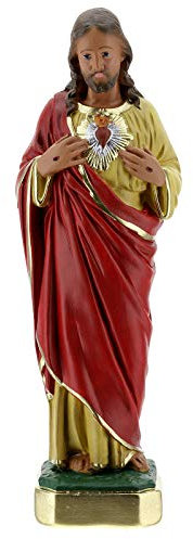 Holyart Statue aus Gips Heiligstes Herz Jesu von Arte Barsanti, 30 cm