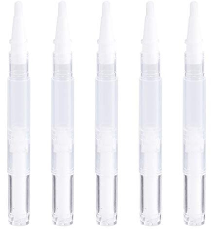 5pcs Empty Nail Oil Twist Pen Disposable Cosmetic Container Transparent Lip Gloss Brush Applicators Eyelash Growth Liquid Tube for Women Girls