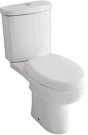 ONDÉE -Pack WC MELVILLE avec bride SH. H78xl37,5x63,5cm, Cuvette à alimentation verticale intégrée, Abattant en thermodur couvrant avec frein de chute, Mécanisme de chasse 3/6L silencieux