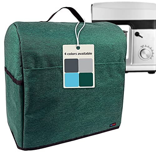 TORISING Stand Mixer Dust-proof Cover with Organizer Bag for Kitchenaid Mixer, Multi Pockets for Various Kitchen Appliance Accessories (Dark Green, 4.5 - 5 Quart)
