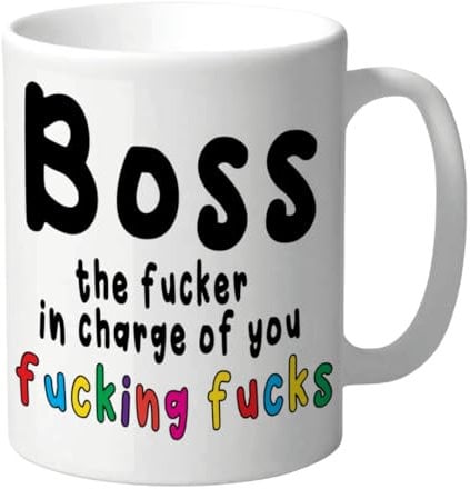 Wanky Candles Boss Mug - Funny Swear-Filled Office Cup - Rude Work Banter for Chaos Managers CMUG148