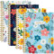 Coopay 4 Pack B5 Spiral Notebook College liniert Komposition Notizbücher Hardcover Spiral-Tagebuch, niedliches blühendes Blumenmuster, für Büro, Zuhause, Schule, Geschäft, 25,9 x 19,1 cm, 100 g/m²