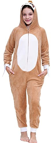 A2Z 4 Kids Fleece Onesie Jumpsuit Hooded Animal Pyjama Sleepwear Set