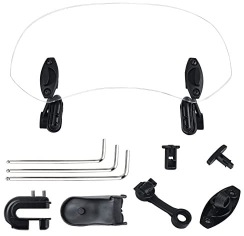 Youyijia Motorcycle Windshield 28X12cm Universal Clip On Extension Spoiler Adjustable Wind Deflector Transparent Air Deflector for Motorcycle Sportbikes Scooter Sunvisor