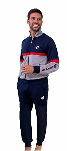 Lotto Tuta Uomo in Felpa Estiva - Tuta Uomo Completa - Tuta Uomo Sportiva - Tuta Uomo Estiva - Morbida per il tuo massimo comfort (1061 GRIGIO, XXL)