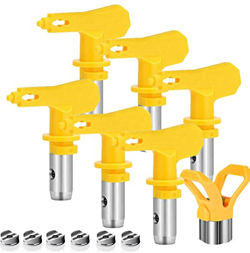 WOOLUCK® 6 Piezas Boquilla Airless, Boquilla Pistola Pintura para pulverizador Pintura (Tipo 211,213,215,217,219,221)