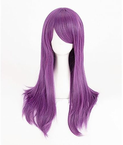 NEZIH Anime Perücke Für Tokyo Ghoul Kamishiro Rize Cosplay Perücke, Graues Lila Langes Haar, Halloween Perücke, Für Karneval Weihnachten, Mit Perückenkappe, Dekoratives Geschenk
