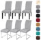 Yugarlibi Stuhlhussen 6er Set Stretch Stuhlhussen Schwingstuhl Elastische Hussen Stuhlbezug Abnehmbarer Waschbarer Stühle Schutz für Küche Restaurant Hotel Bankett Hochzeit (Hellgrau, 6 Stück)