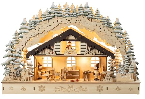 SAICO Original LED Schwibbogen Schwibbogenwerkstatt Lichterbogen Holz Batterie- und Netzbetrieb