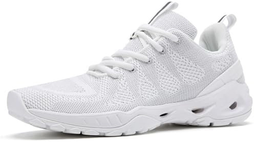 WateLves Laufschuhe Herren Damen Turnschuhe Atmungsaktiv Sportschuhe Leichtgewichts rutschfeste Walkingschuhe (101 weiß, 41EU)